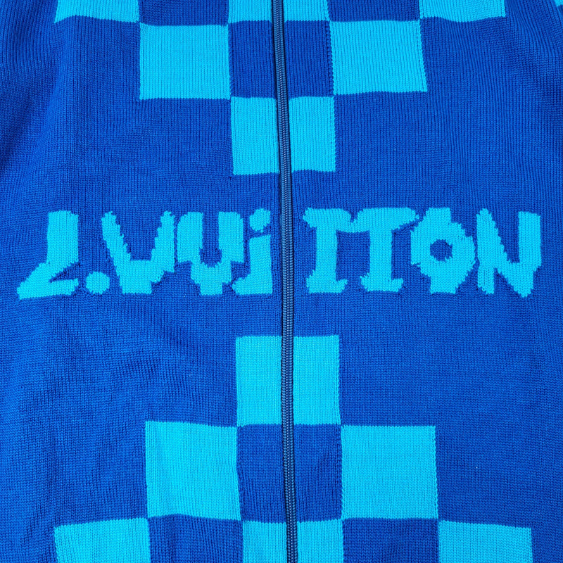Louis Vuitton Men's Blue Wool L. Vuitton Zip Blouson Cardigan – Luxuria &  Co.