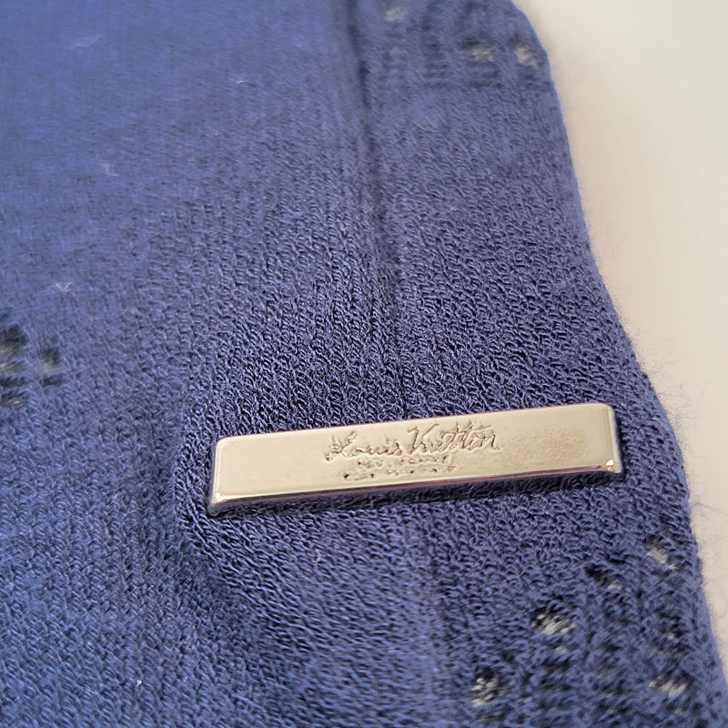 Louis Vuitton Men's Navy Cotton Blend Lvse Drop Needle Monogram Bomber Jacket