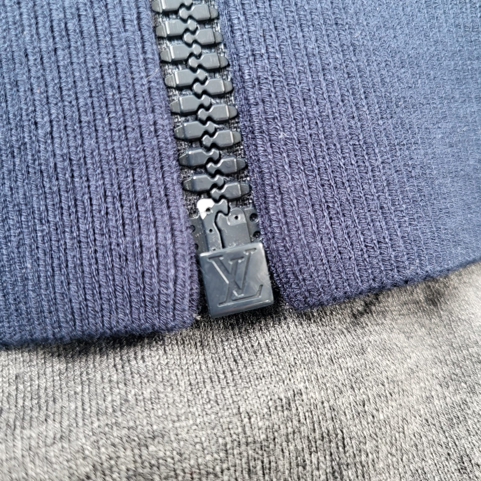 Louis Vuitton Men's Navy Cotton Blend LVSE Drop Needle Monogram