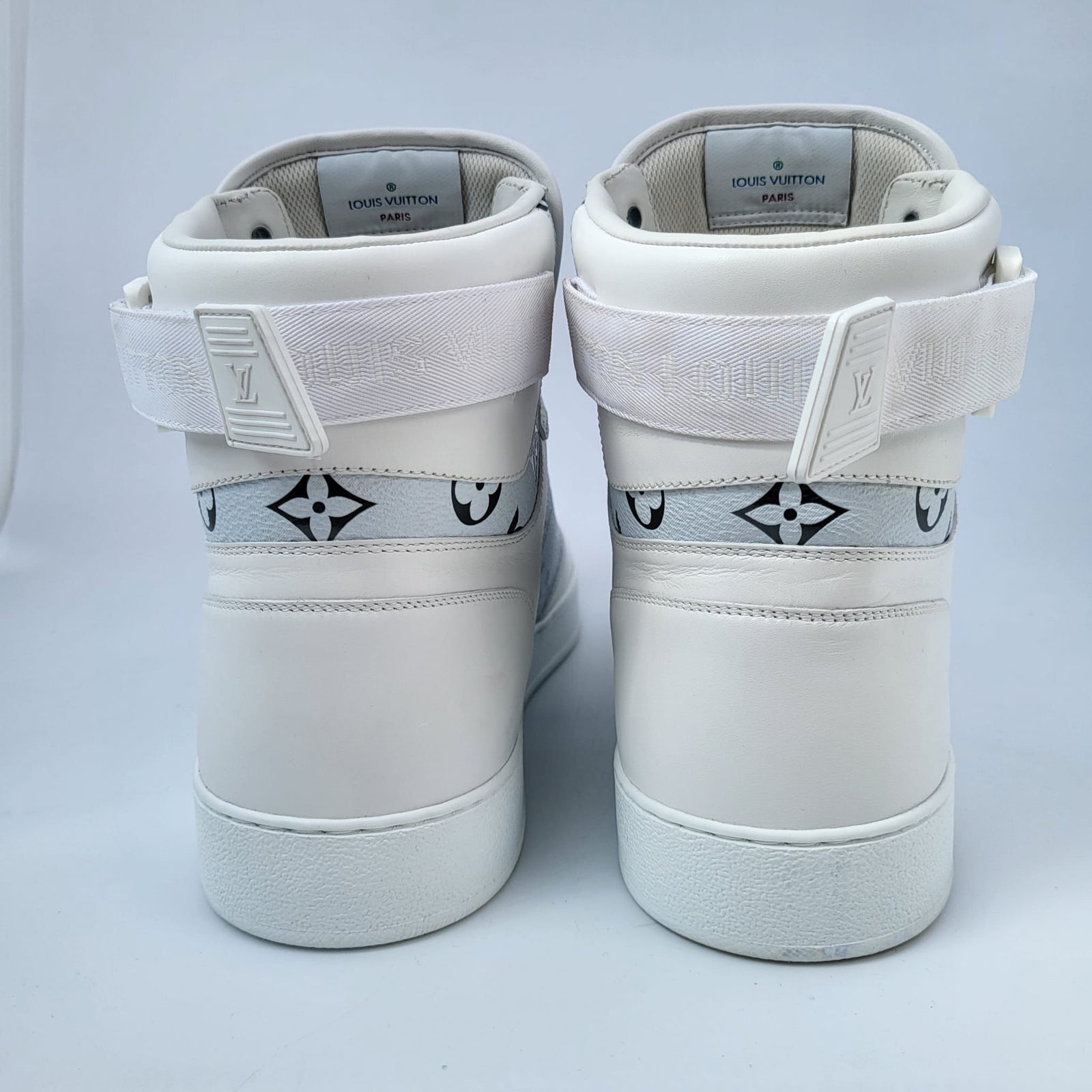 Louis Vuitton Men's White Leather Monogram Rivoli Sneaker Boot