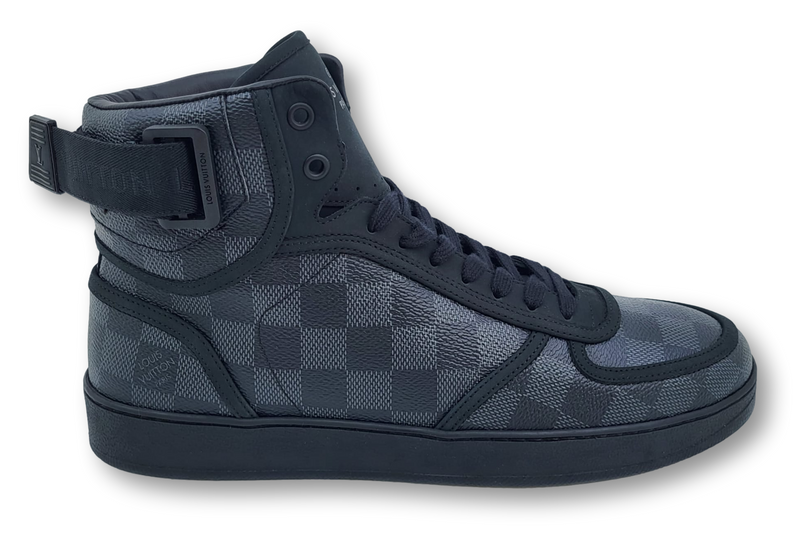 Louis Vuitton Men's Damier Canvas & Leather Rivoli Sneaker Boot Louis Vuitton Men's Damier Canvas & Leather Rivoli Sneaker Boot