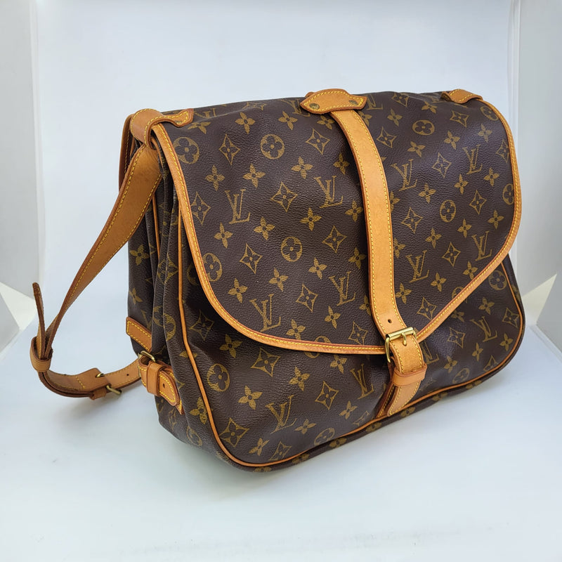 Brown Louis Vuitton Monogram Saumur 35 Crossbody Bag