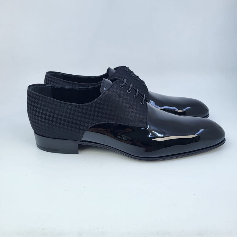 Louis Vuitton Patent Leather, Brown Damier Dice Logo Shoes 38.5, 8.5