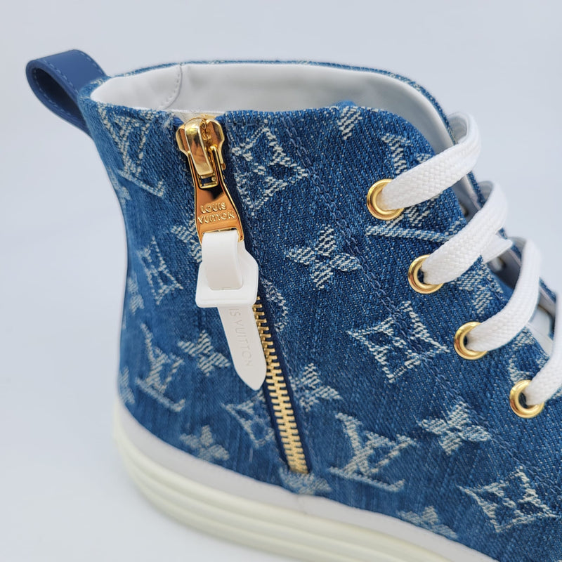 LOUIS VUITTON Denim Monogram Stellar Sneakers 37 Bleu Jeans Blue