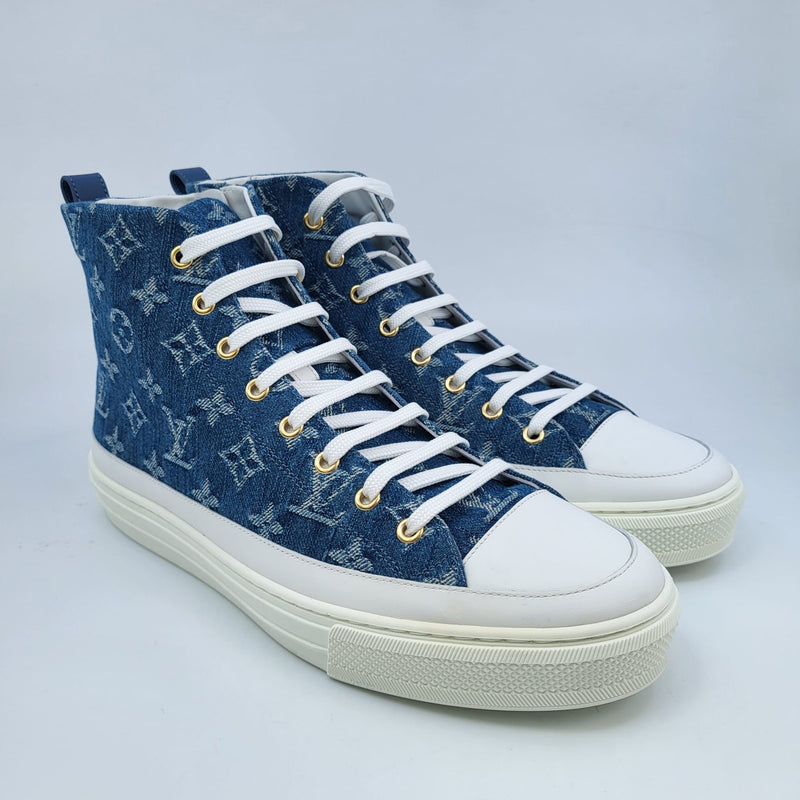 LOUIS VUITTON Stellar Line Denim High-top sneakers Blue X White 41