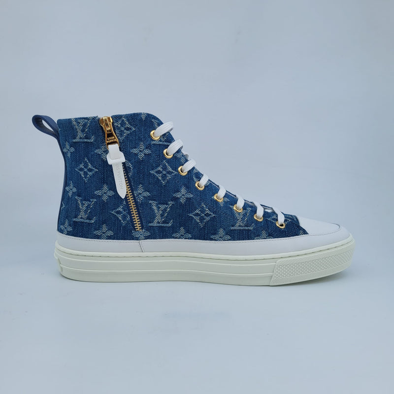 LOUIS VUITTON Stellar Line Denim High-top sneakers Blue X White 41