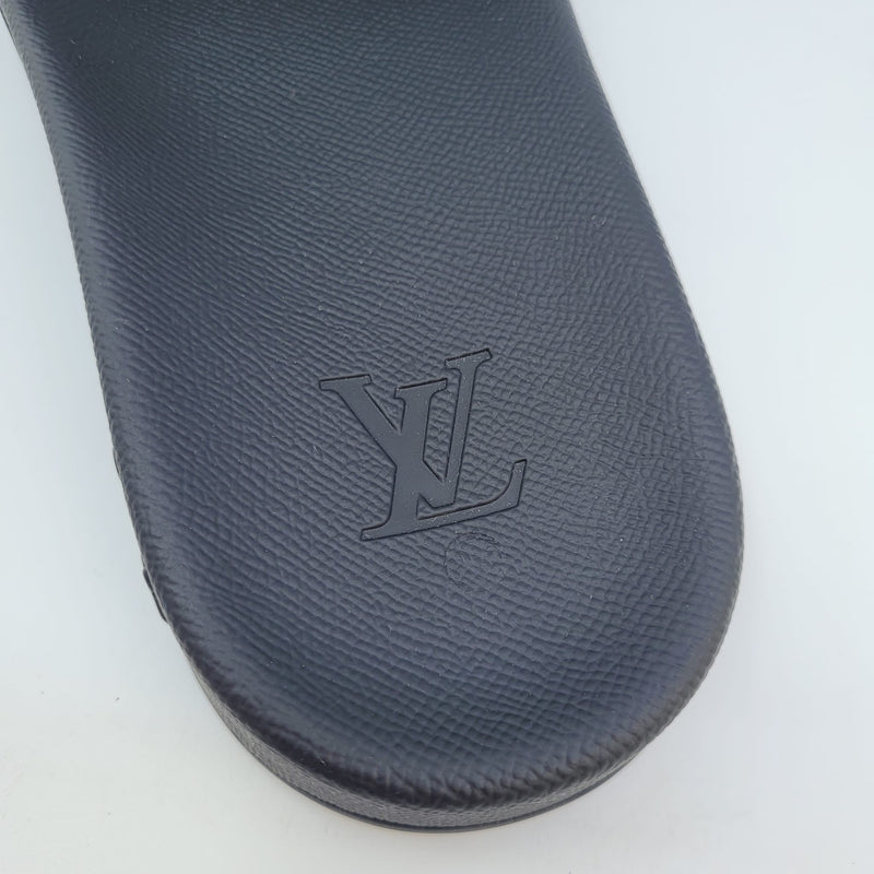 Louis Vuitton Men's Anthracite Monogram Empreinte Waterfront Mule