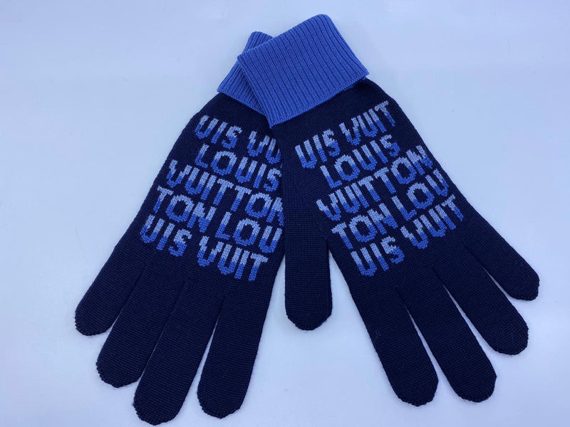 Louis Vuitton Red Logo Printed Knitted Gloves