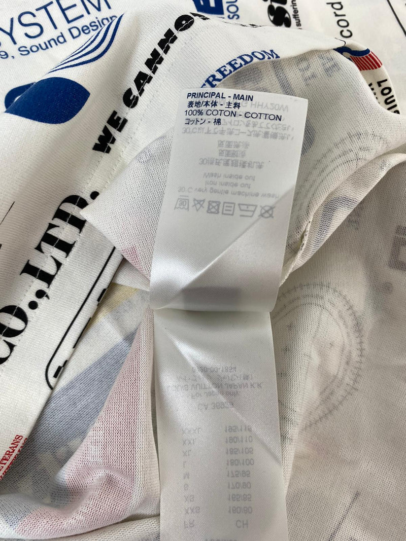 Louis Vuitton Men's White Cotton Allover Logos Printed T-Shirt