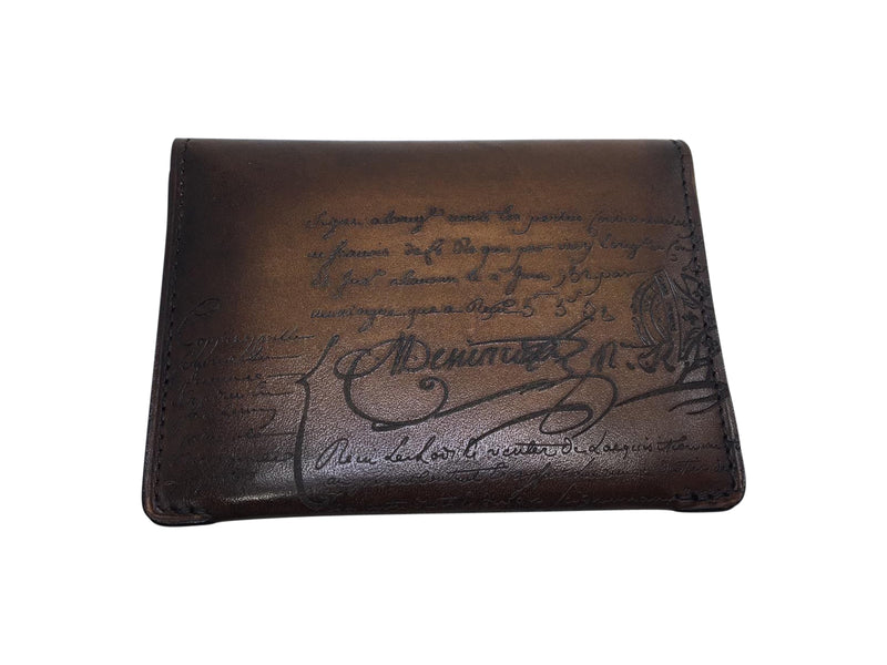 Berluti Vision Engraved Venezia Calf Leather Card Holder - Luxuria & Co.