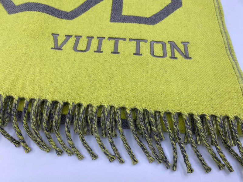 Louis Vuitton Men's Yellow & Gray Sheared Mink Fluo Scarf