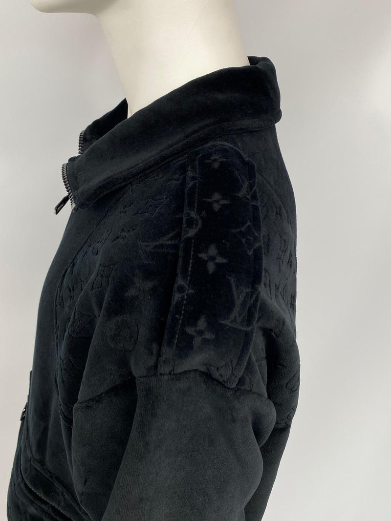 Louis Vuitton Men's 3D Patched Pocket Half Zipped Hoodie Size
