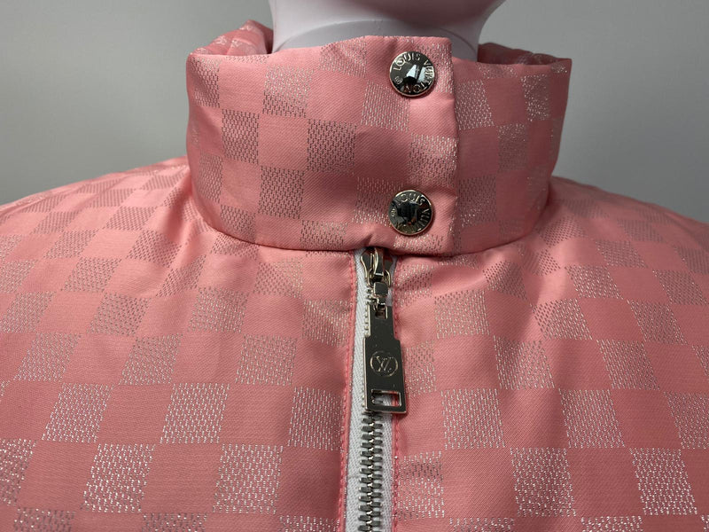 Louis Vuitton Pink Glitter Damier Women's Puffer Jacket