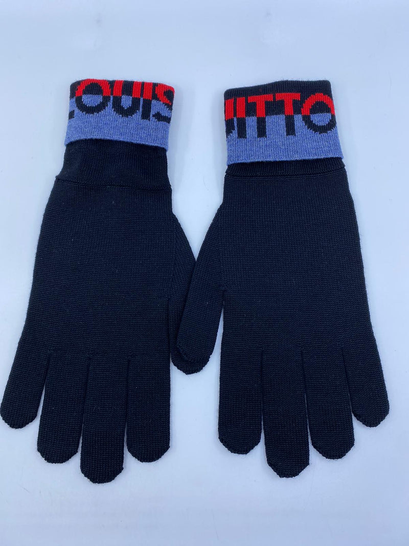 Louis Vuitton Men's Gray Blue 100% Wool Horizon Gloves