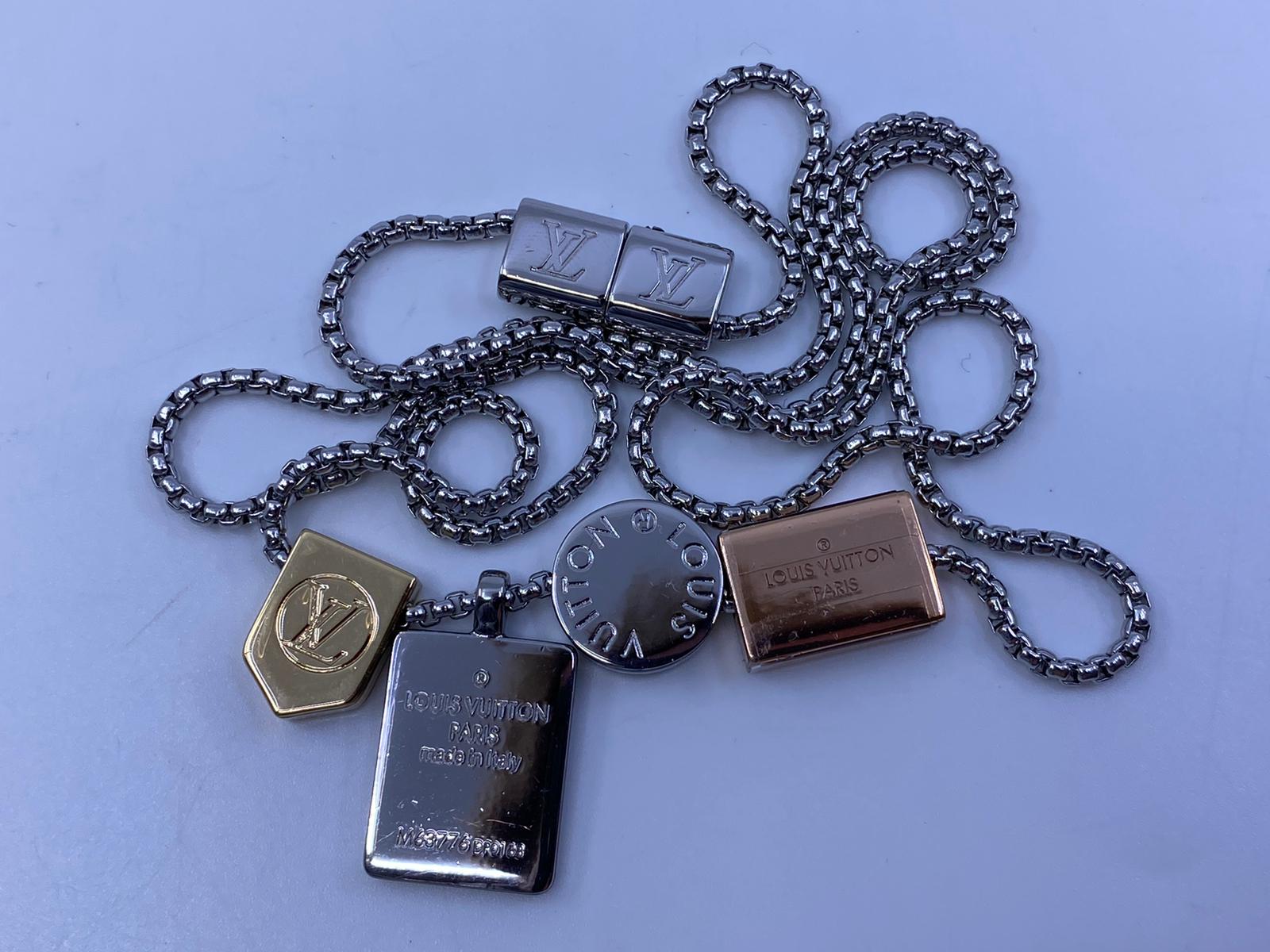 Louis Vuitton Men's Silver LV Alpes Necklace M63776 – Luxuria & Co.
