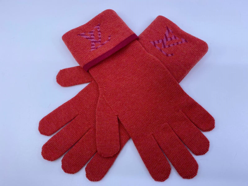 Louis Vuitton Women's Pink Wool Cashmere Monogram Pop Gloves
