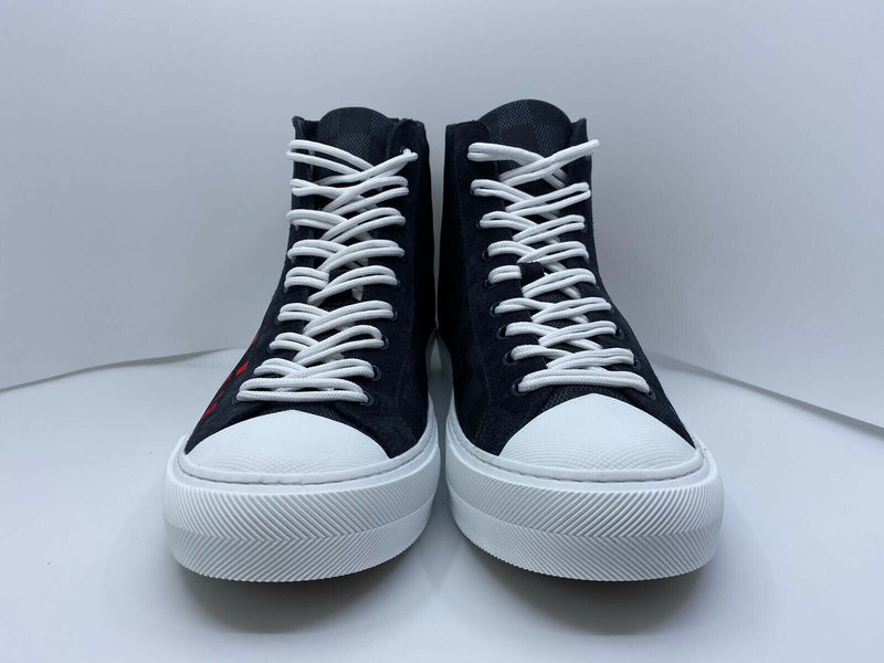 Louis Vuitton Men's 7 US Damier Graphite Nylon Punchy Low Top Sneaker  112lv27 For Sale at 1stDibs