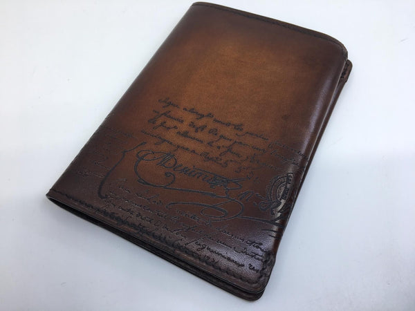Berluti Escale Engraved Calf Leather Passport Holder - Luxuria & Co.