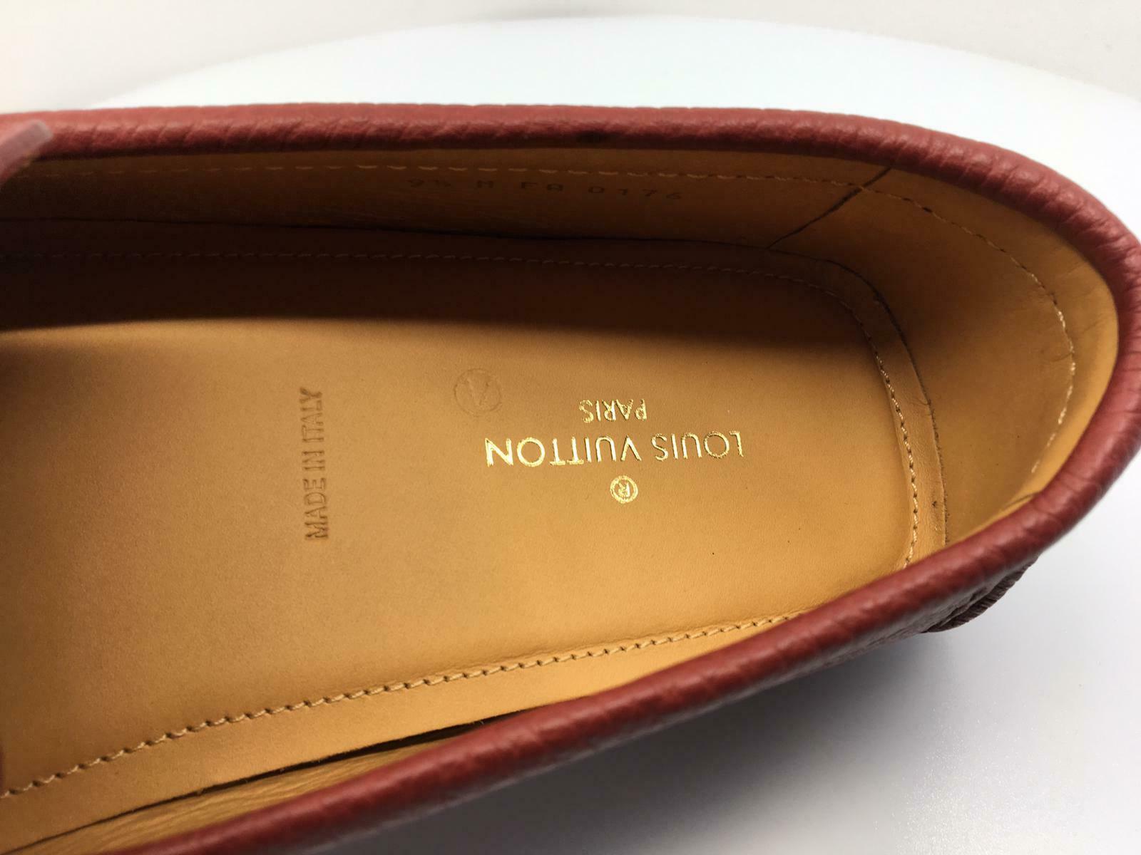 Louis Vuitton Men's Red Leather Monte Carlo Car Shoe Loafer