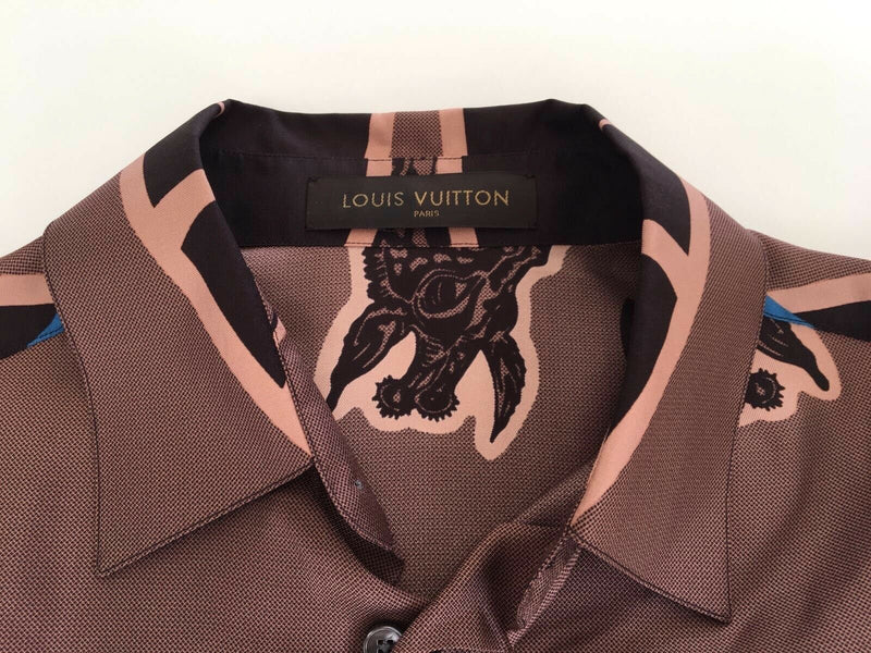 Louis Vuitton Men's Brown Cotton Chapman Giraffe T-Shirt size