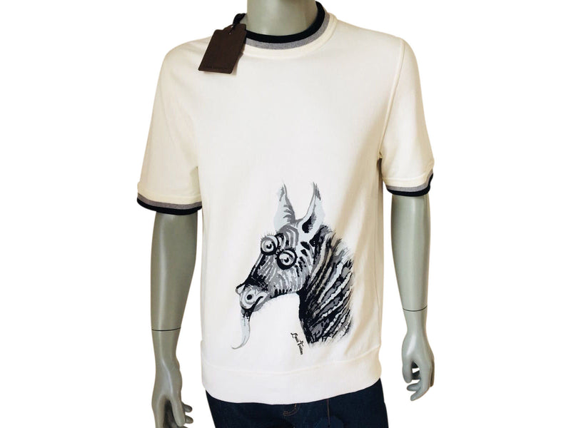 Louis Vuitton Men's Cream Cotton Chapman Zebra T-Shirt – Luxuria & Co.