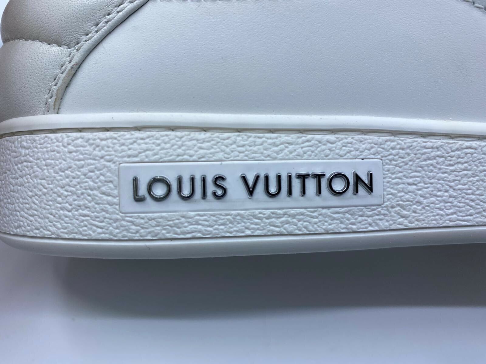 Louis Vuitton Men's White Leather Alligator Print Frontrow Slip-On