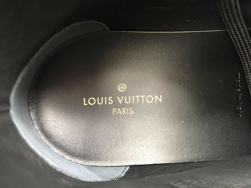 Louis Vuitton Black Leather Tattoo Trainer Boots Size 43 at 1stDibs