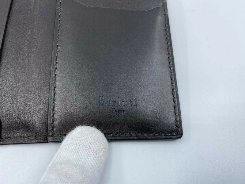 Berluti Jagua Scritto Leather Card Holder - Luxuria & Co.