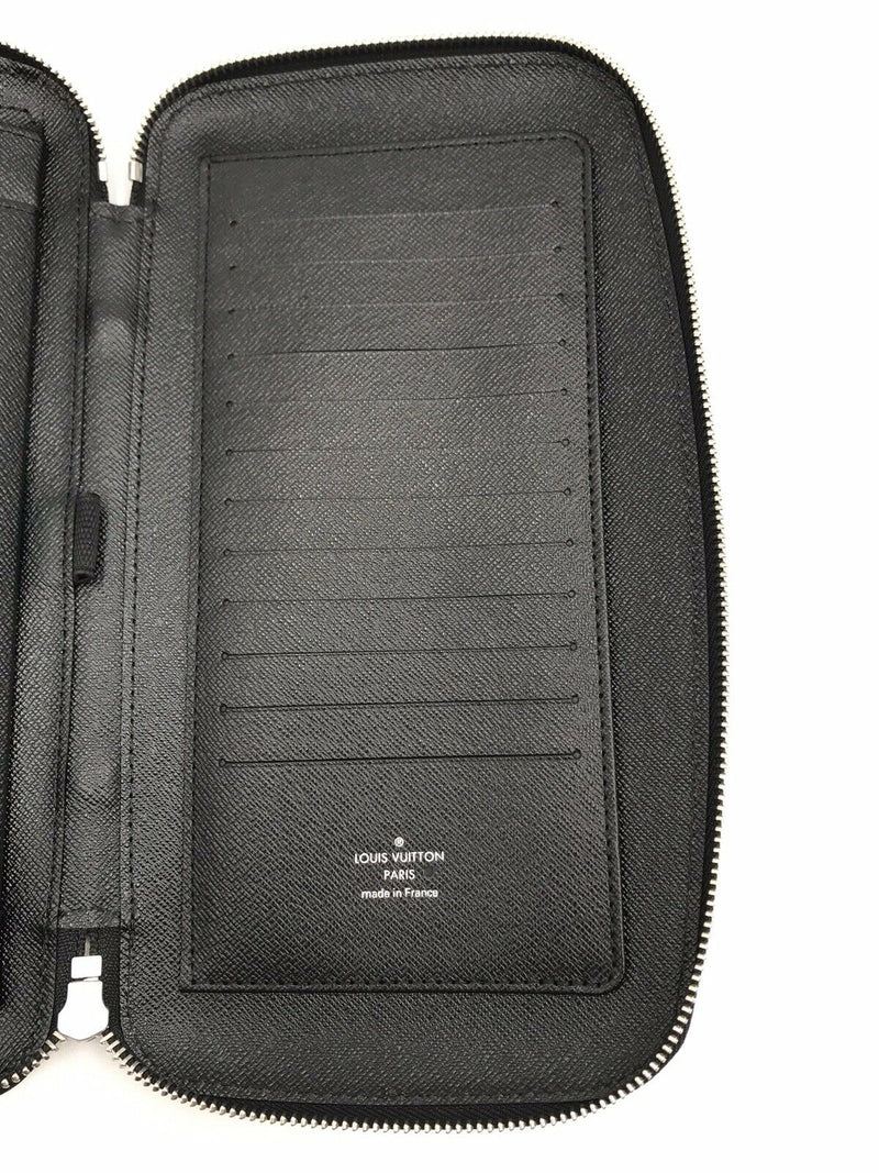 Louis Vuitton Atoll Travel Organizer Taiga Black in Leather with