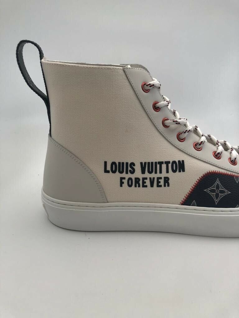 Louis Vuitton Men's Beige Canvas LV Forever Tattoo Sneaker Boot