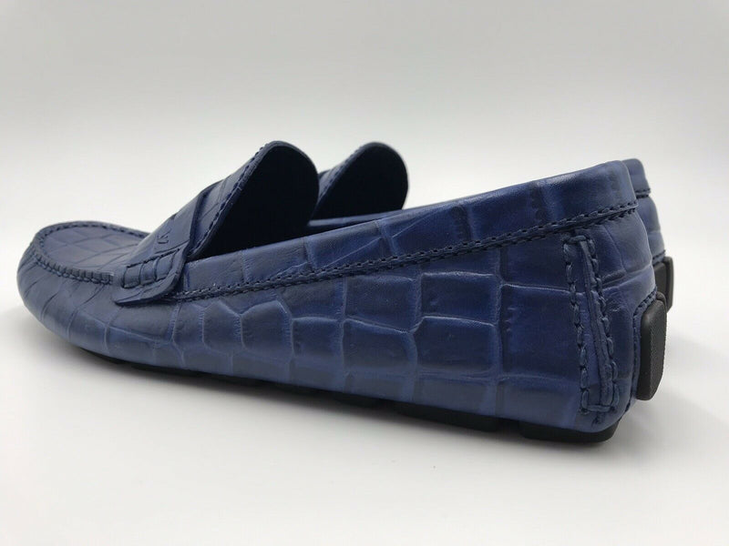 Louis Vuitton $870 men's blue white leather shade car shoe, loafers,  8.5