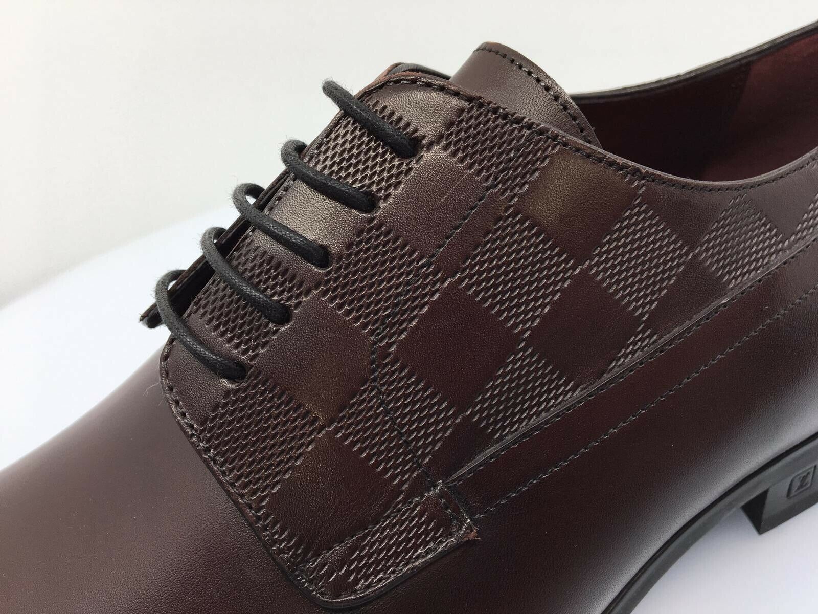 Louis Vuitton Men's Burdundy Leather Haussmann Derby Shoe