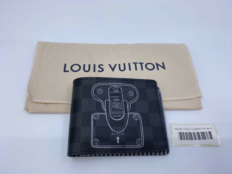 Louis Vuitton Multiple Wallet Damier Graphite Trunk & Lock - Luxuria & Co.