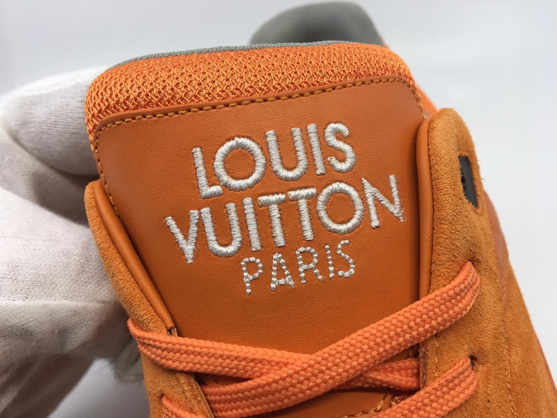 Louis Vuitton Orange Suede and Mesh Lace Up Sneakers Size 41.5 Louis Vuitton
