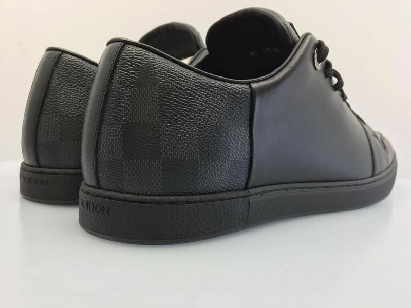 Louis Vuitton Men's Black Leather Damier Line-Up Sneaker – Luxuria