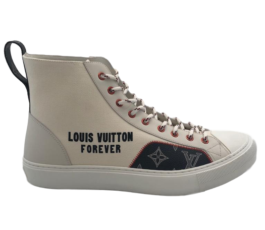 LOUIS VUITTON Canvas LV Forever Mens Tattoo Sneaker Boots 11 Black 474649