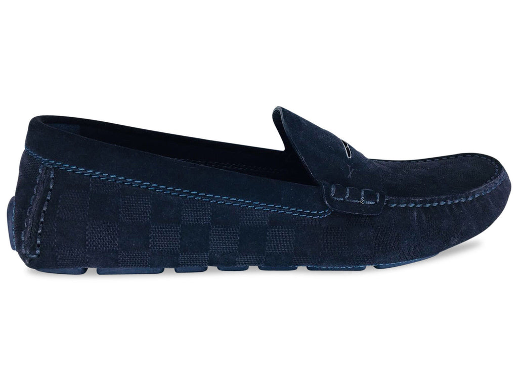 Louis Vuitton Men's Navy Suede Damier Shade Car Shoe Loafer – Luxuria & Co.
