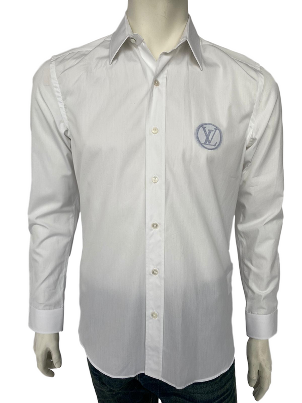 Louis Vuitton Men's Blue Cotton Monogram Classic Shirt – Luxuria & Co.