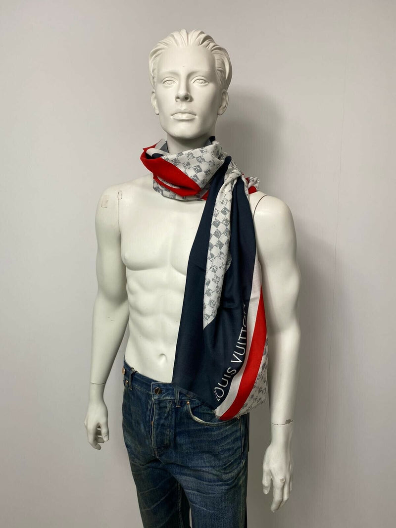 LOUIS VUITTON LOUIS VUITTON scarf scarves M77828 silk Brown Mulch