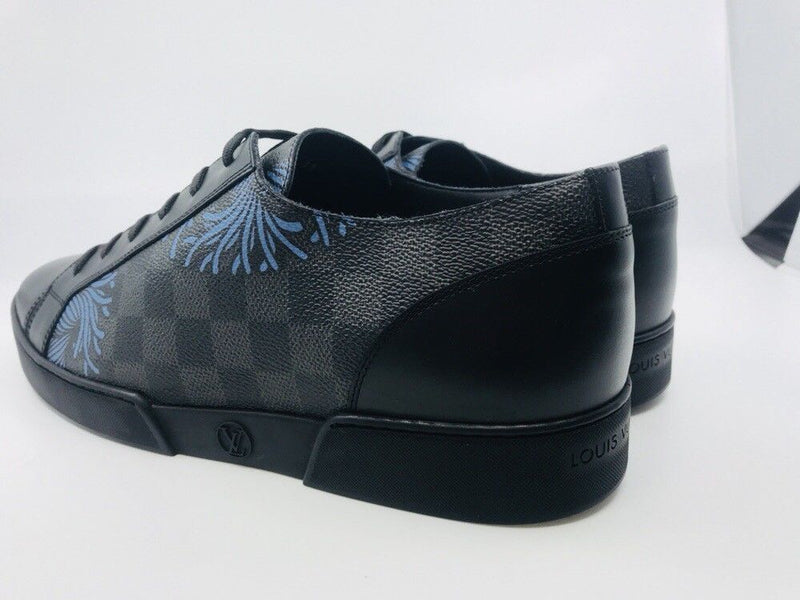 NEW Louis Vuitton Luxury brand black gold pattern canvas low top shoes  sneakers • Kybershop
