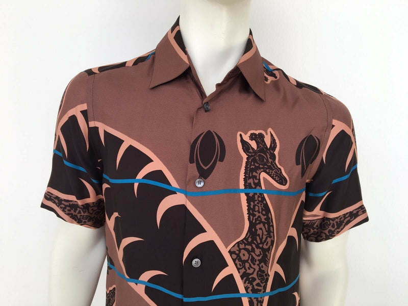 Louis Vuitton Men's Brown Silk Chapman Giraffe Short Sleeve Shirt – Luxuria  & Co.