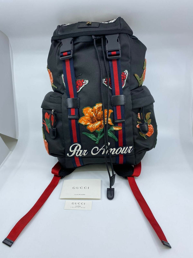 GUCCI L'Aveugle Par Amour Print GG Supreme Backpack Bag Beige 419584
