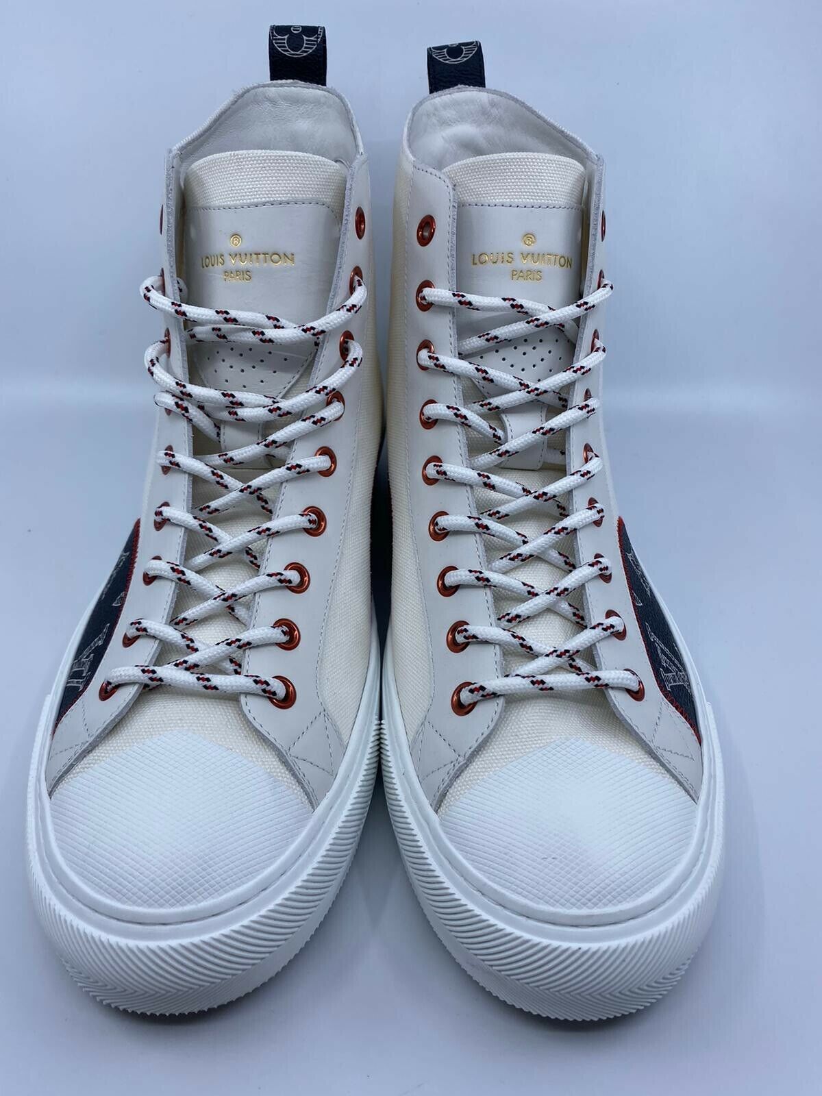 Louis Vuitton Men's Beige Canvas Tattoo Sneaker Boot Upside Down