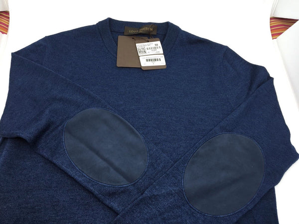Leather Patch Crewneck Sweater - Luxuria & Co.