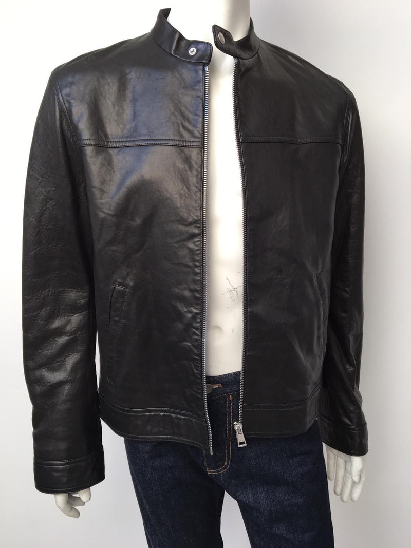 GG leather bomber jacket in black | GUCCI® UK