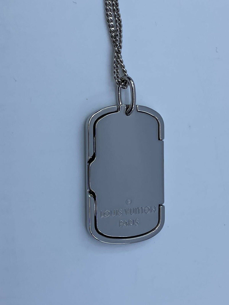 Authenticated Used Louis Vuitton LOUIS VUITTON locket necklace monogram  M62484 pendant men's silver 