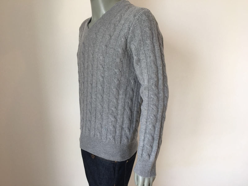 Louis Vuitton Men's Gray Cotton Cabled V Neck Sweater – Luxuria & Co.