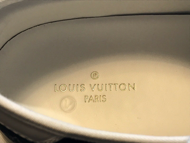 Louis Vuitton Men's Navy Leather Trocadero Slip-On Monogram Shadow