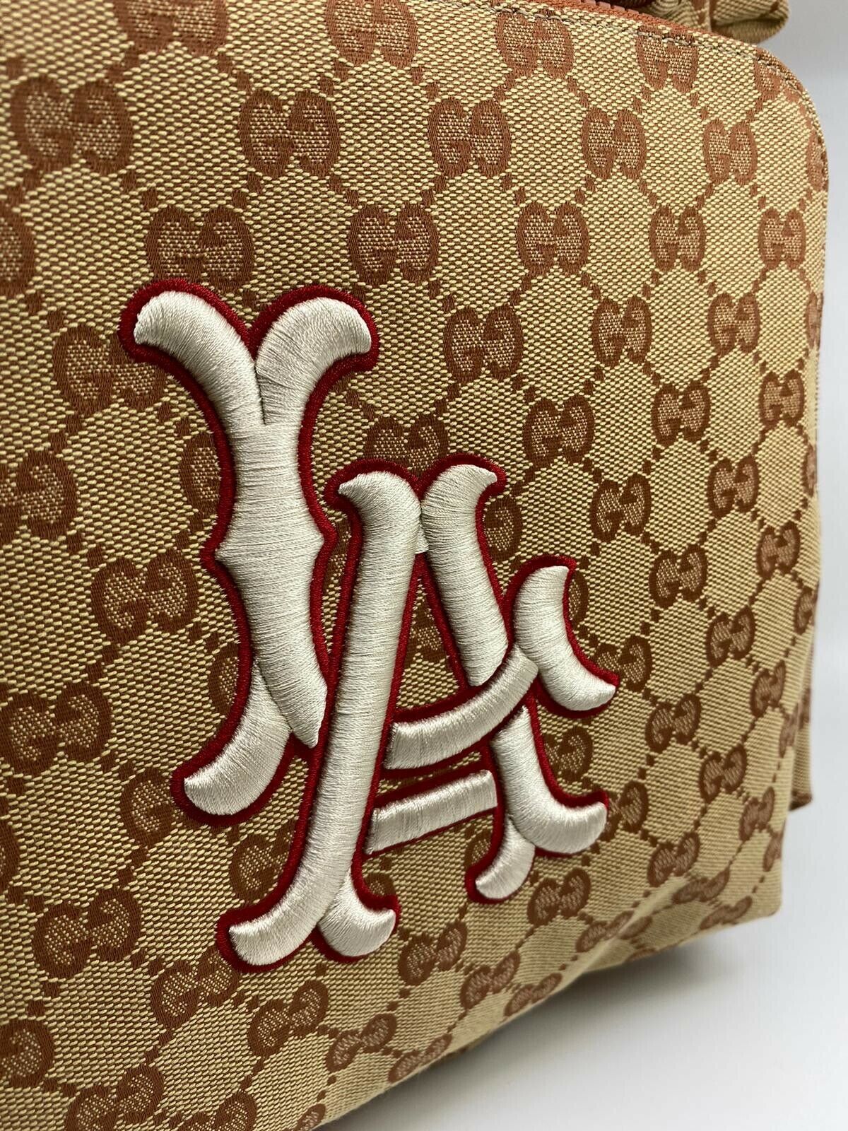 GUCCI LA GG MLB Dodgers LOGO CANVAS Slippers Size 9 US 7.5 UK Bag Box Packaging GG Supreme LA Dodgers Backpack MLB – Luxuria & Co main image 2