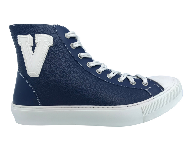 LOUIS VUITTON Mens Sneakers Dark Blue/White Leather 10 UK/11 US Ret $1,500
